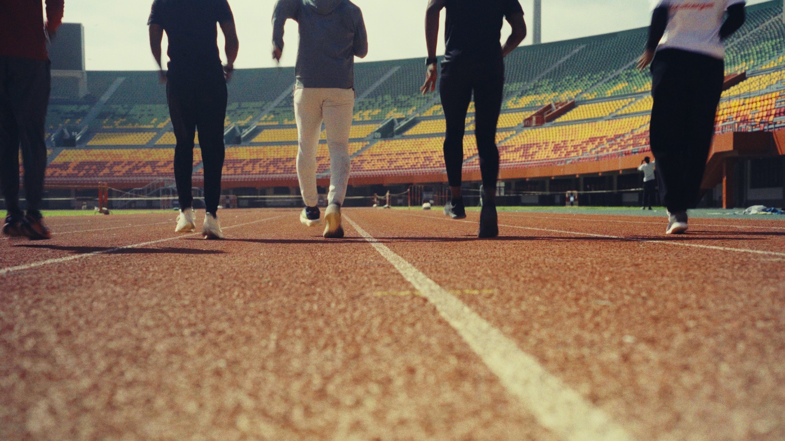 Athletes on the track